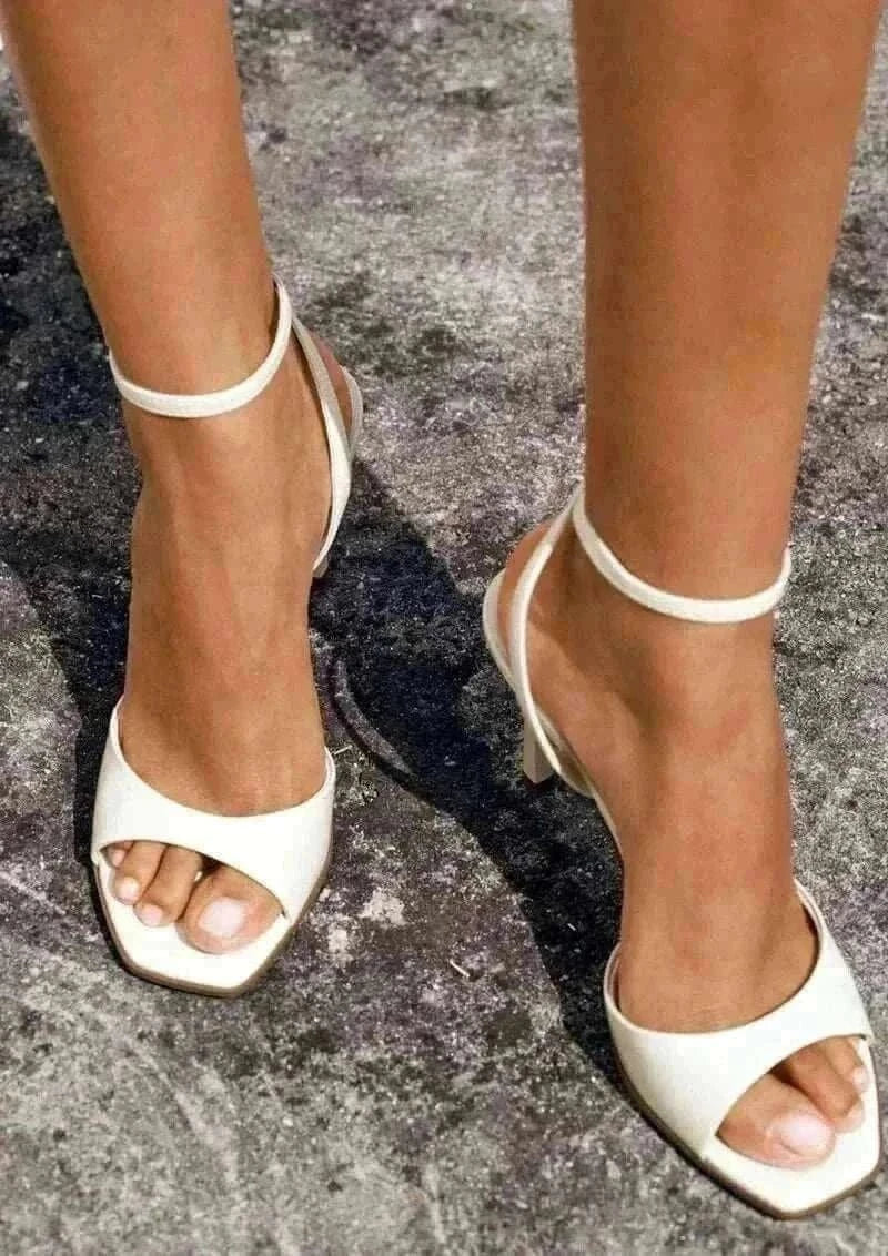 Elegant Ankle Strap High Heels Ladies Square Toe Fashion