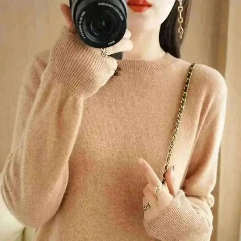 Women's Warm Sweater Round Neck Pullover