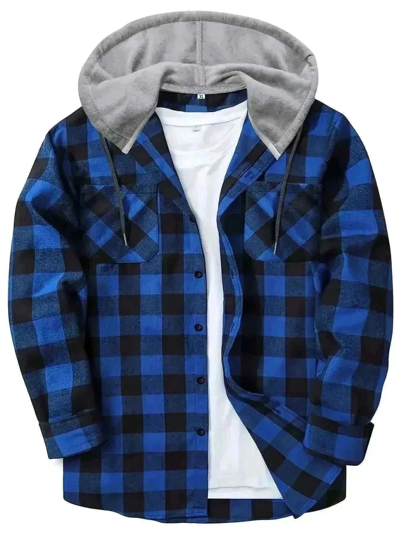 Men's Fashion Style Store Blue / XXXL Shirt Jackets