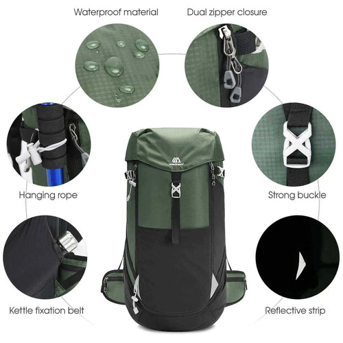 large backpack- 50L Waterproof Mountain Backpack.