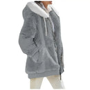Autumn Winter Fashion Women's Coat New Casual Light Grey Hooded 