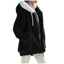 Autumn Winter Fashion Women's Dark Black Coat New Casual Hooded 