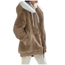 Autumn Winter Fashion Women's Dark Khaki Coat New Casual Hooded 