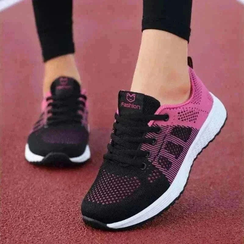 ladies shoes uk, Women in Black Red Sneakers 