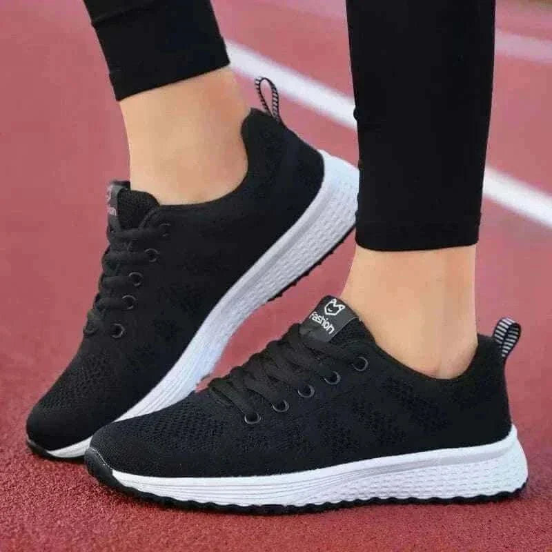 ladies shoes uk, Women in Black Red Sneakers