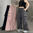 womens cargo trousers, Cargo Pant Women Wide Leg Gray