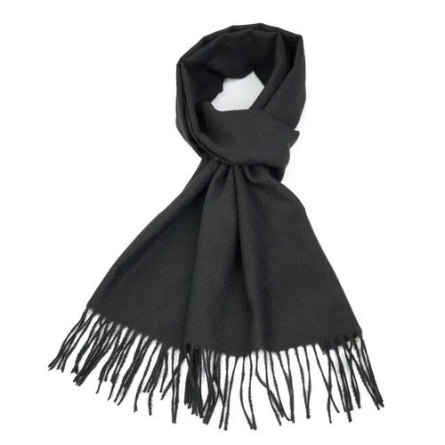 Cashmere solid Black color scarf for men