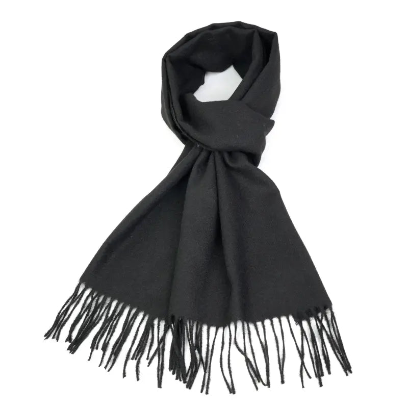 Cashmere solid Black color scarf for men