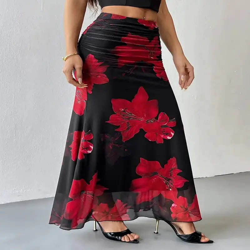 ladies skirts uk, Women's Skirt Elegant Female Casual Slim Versatile Knitted front Red