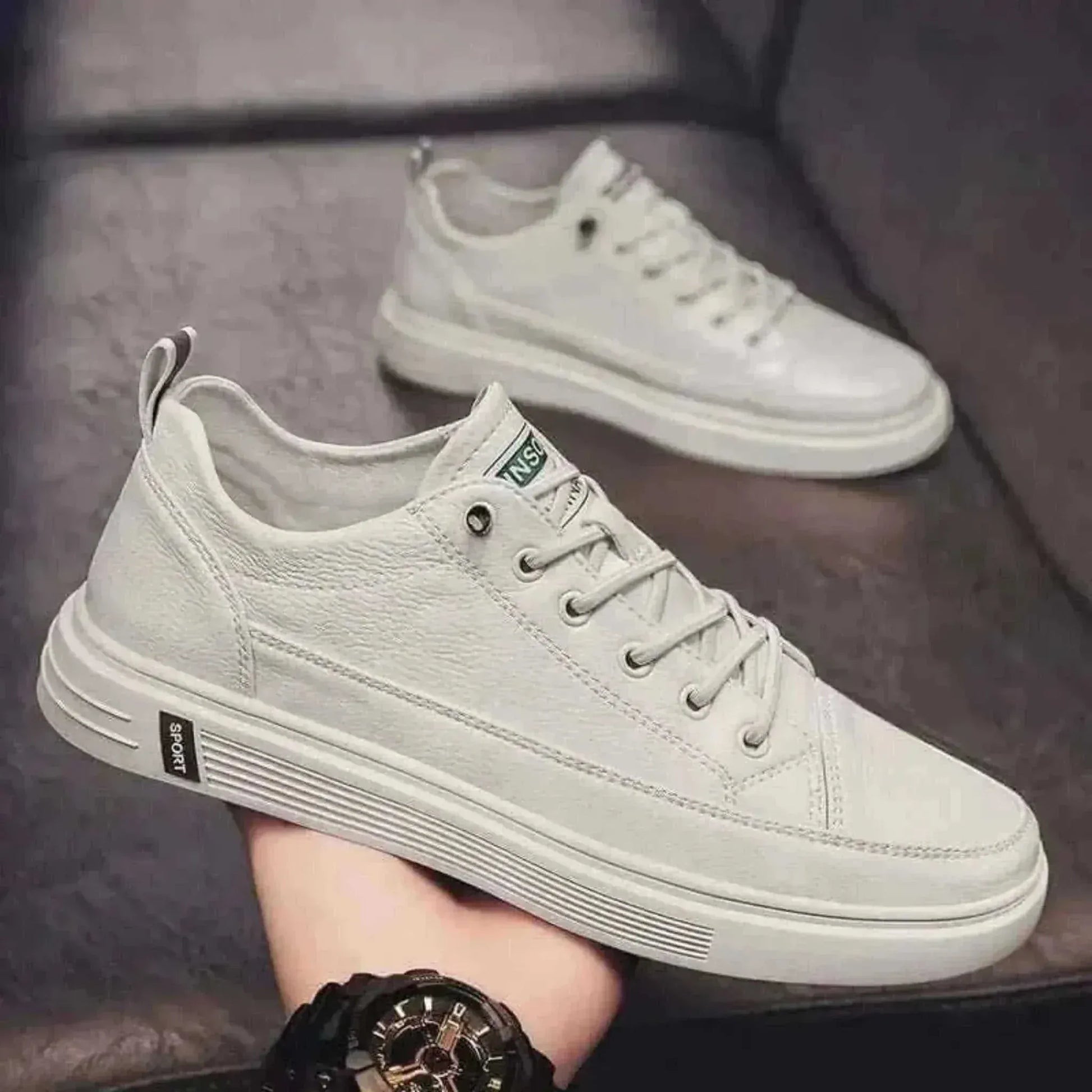 sneaker shop uk offers Outdoor Wild Men's White B Sneakers High End Fashion