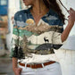 Women Model in Elegant Loose Khaki Casual Shirt