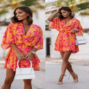 ladies dresses offers Women Wearing In Elegant Summer Orange Ruffl Mini Dress