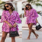 Women Wearing In Elegant Summer Pink Ruffl Mini Dress