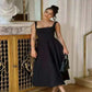 dress online uk, Women Model Elegant Black High Waist Dress