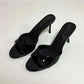 Heeled Footwear Black Female Slides