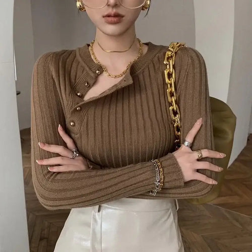 Knitted Sweaters For Women High Quality Olive Green
