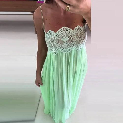 Lace Women Two Piece Set Camisole Tank Top Green
