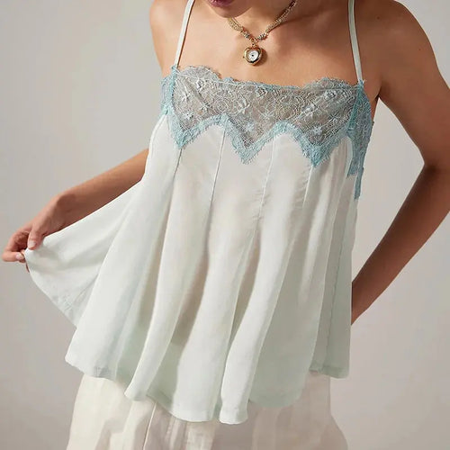 Lace Women Two Piece Set Camisole Tank Top Light Green