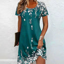 Ladies Dresses Uk, Elegant Floral Pattern Women Mini Dresses light blue