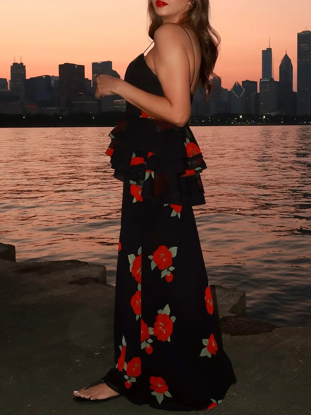ladies skirts uk  | Women's Summer Skirt Two Piece Set Fashion Flower Print Holiday Party