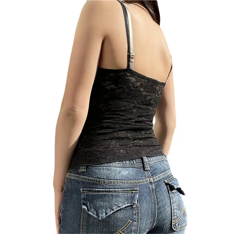 Lamuusaa y2k Fairycore Tops Black Side View