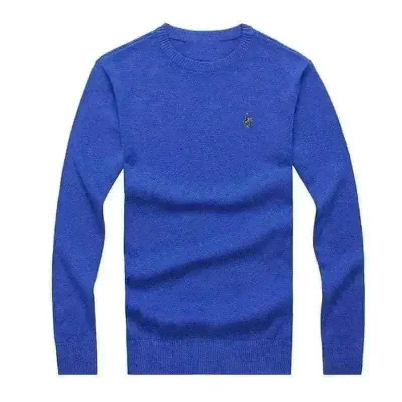Men Pullover 2022 Autumn Winter Soft Warm Blue Jersey.