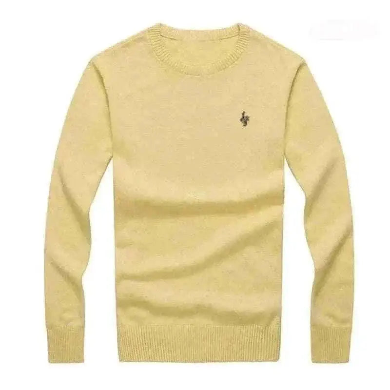 Men Pullover 2022 Autumn Winter Soft Warm Yellow Jersey.