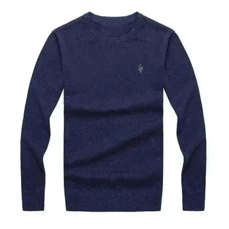 Men Pullover 2022 Autumn Winter Soft Warm Navy Blue Jersey.