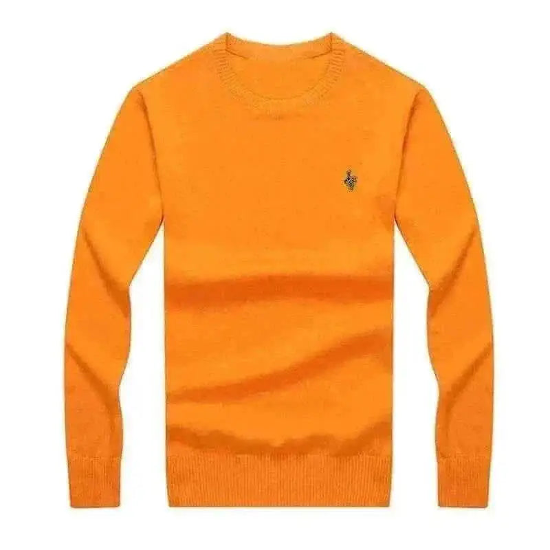 Men Pullover 2022 Autumn Winter Soft Warm Yellow Jersey.