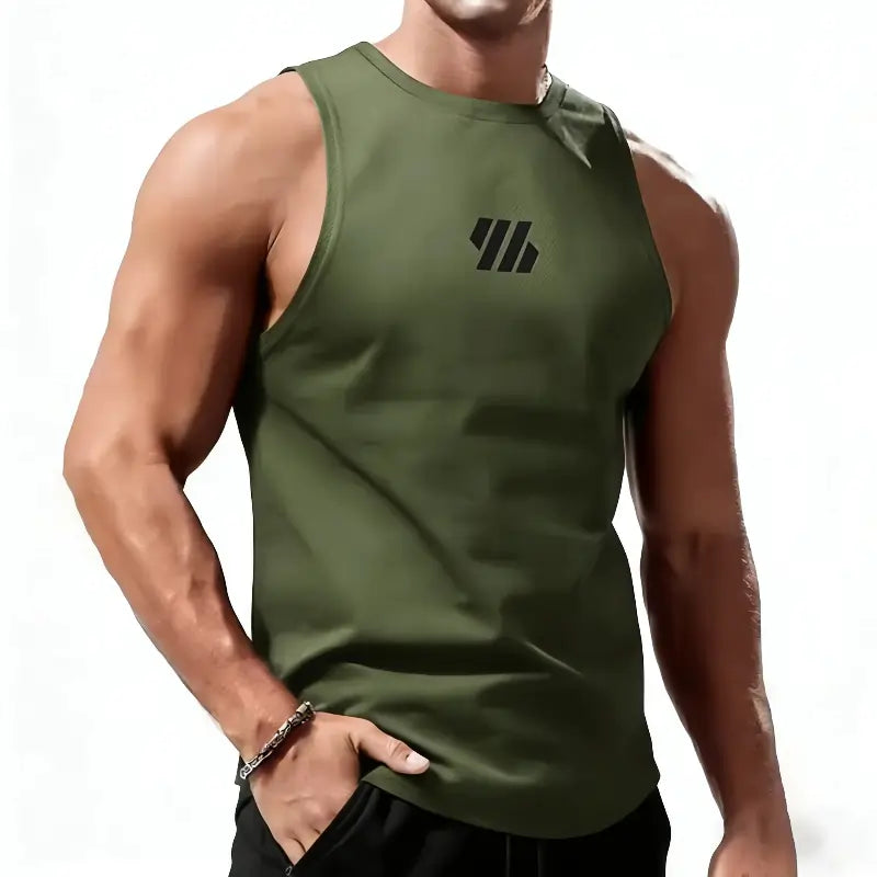 Men Sport Vest Army Green Summer Quick Dry