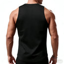 mens t shirts uk, Men Sport Vest Black Summer Quick Dry , back view