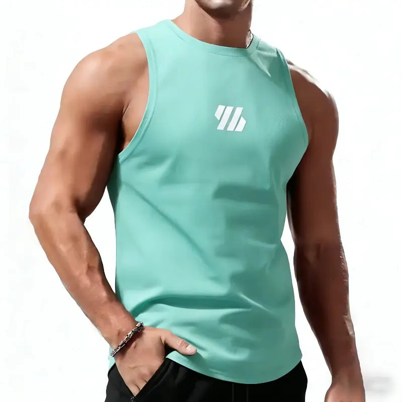 Men Sport Vest Light Blue Summer Quick Dry