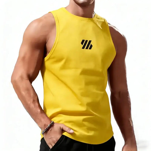 Men Sport Vest Yellow Summer Quick Dry
