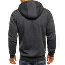 Men's Hoodies Long Sleeve Sweatshirt Dark Gray Back View
