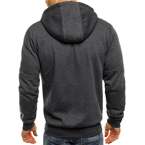 Men's Hoodies Long Sleeve Sweatshirt Dark Gray Back View