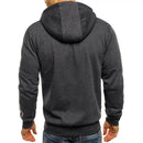 Men's Hoodies Long Sleeve Sweatshirt Dark Gray Back View