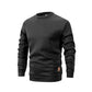 Men's Long Sleeve Black Sweaters Maroon Crew Neck