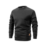 Men's Long Sleeve Black Sweaters Maroon Crew Neck
