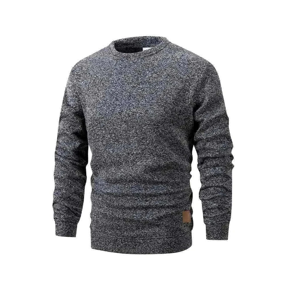 Men's Long Sleeve Dark Grey Sweaters Crew Neck