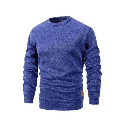 Men's Long Sleeve Navy Blue Sweaters Crew Neck