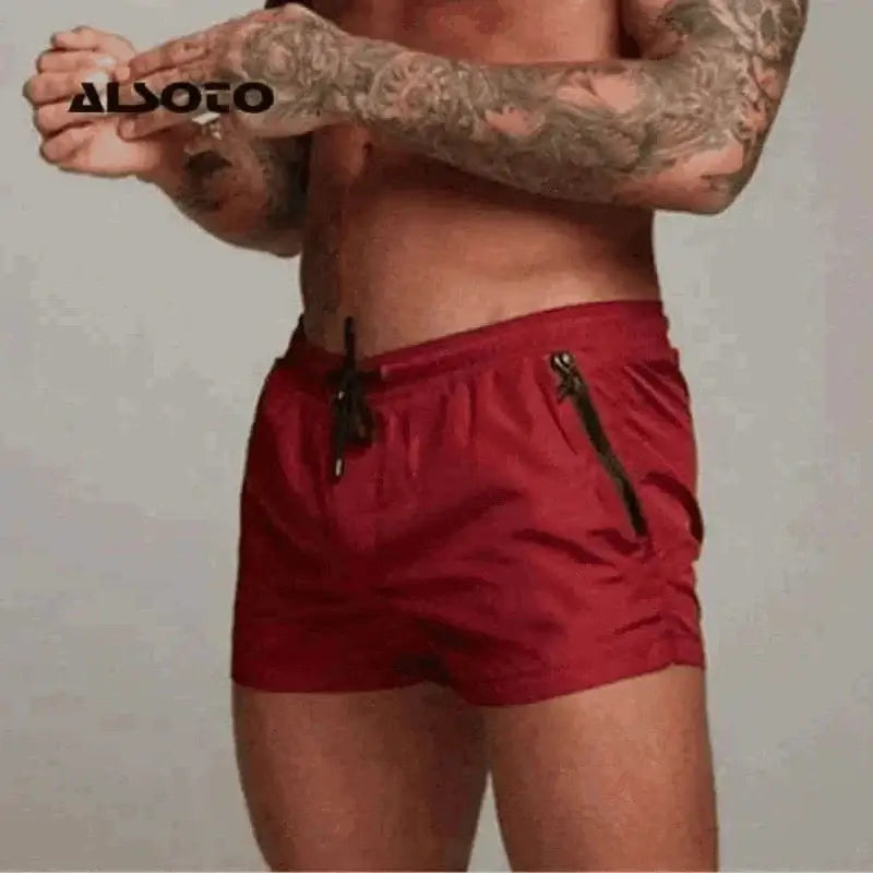 Mens Swimsuit ,Mens Red Swimsuit Trunks