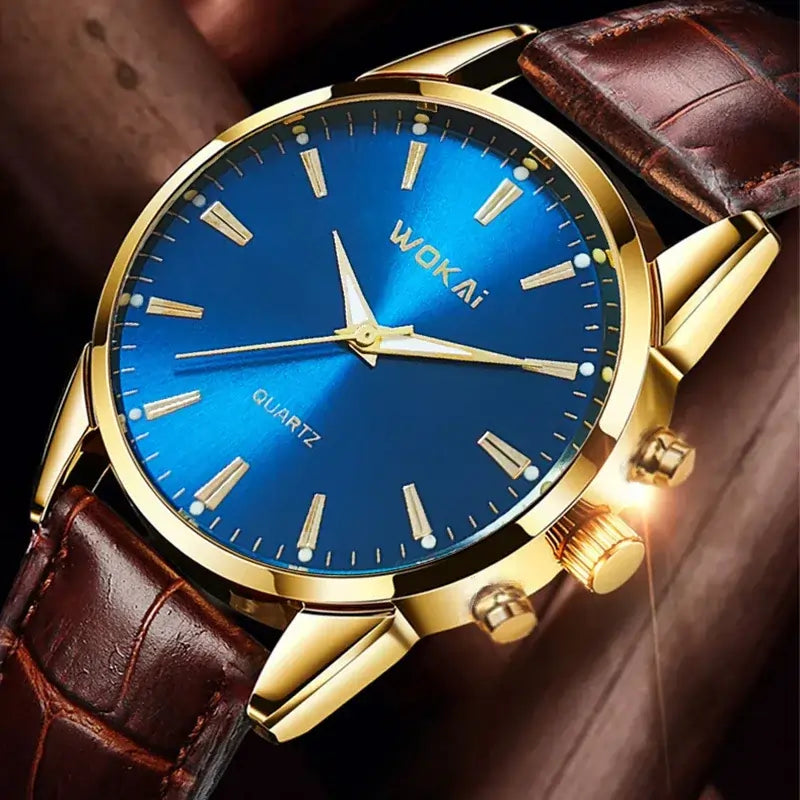 Mens Watches Top Brand Luxury Quartz Watch for Men In Brown