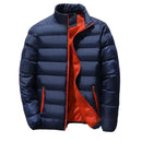 Padded Mens Jacket Navy Blue Winter Casual Windbreaker 