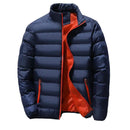 Padded Mens Jackets Navy Blue Winter Casual Windbreaker 