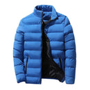 Padded Mens Jackets Sky Blue Winter Casual Windbreaker 