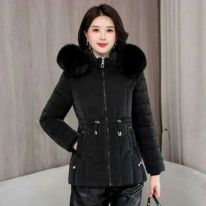 womens coats uk offers Women Parkas Fashion Warm Cotton Black Padded Coat