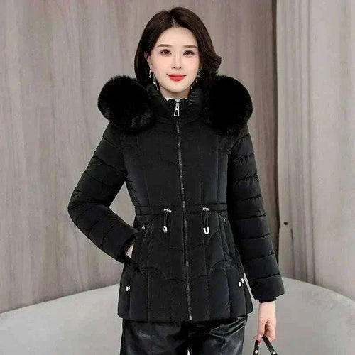 ladies coats and jackets offers Women Parkas Fashion Warm Cotton Black Padded Coat