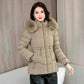 womens coats uk offers Women Parkas Fashion Warm Cotton Khaki Front View 2 Padded Coat