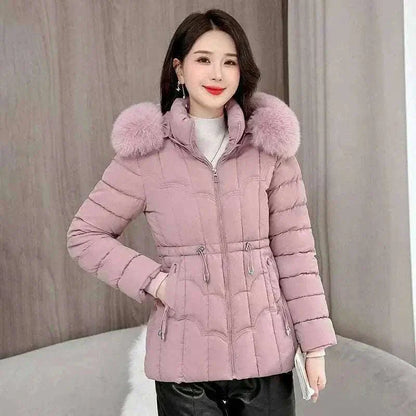 womens coats uk offers Women Parkas Fashion Warm Cotton Pink Padded Coat
