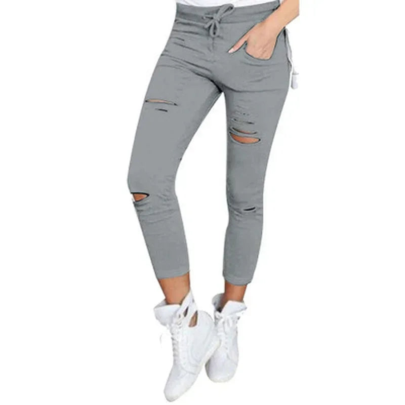 womens jeans uk,  Ripped Jeans for Women Big Size Ripped Trousers in Gray